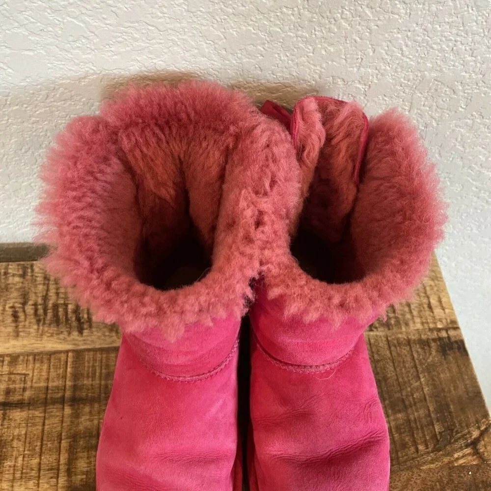 UGG Australia Kid's Bailey Bow II BOOTS Pink  SIZE US 3 Big Kids Girls